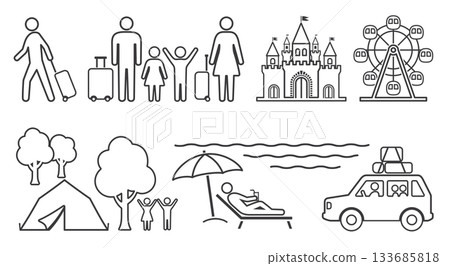 人物、家庭、旅行象形圖線條畫圖示集 人物、家庭、旅行象形圖線條畫圖示集 133685818