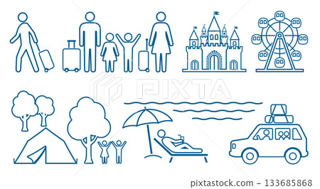 人物、家庭、旅行象形圖線條畫圖示集 人物、家庭、旅行象形圖線條畫圖示集 133685868