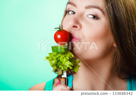 Dieting, healthcare and weight loss concept. 133686342