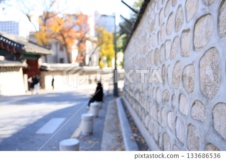 石垣街的美景，是秋季賞楓的熱門景點。 133686536