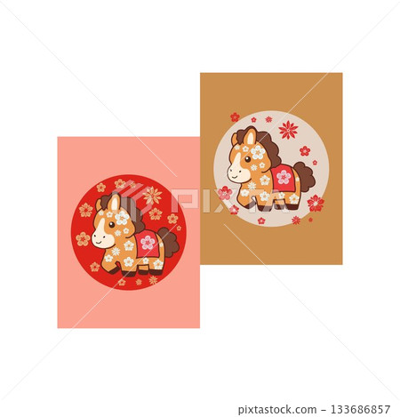 lunar new year 2026 Vietnamese Zodiac Horse vietnamese horse mascot for lunar new year 133686857