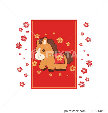 lunar new year 2026 Vietnamese Zodiac Horse vietnamese horse mascot for lunar new year 133686858