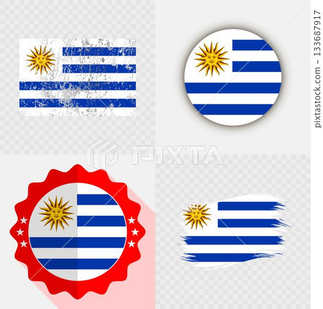 Uruguay National Flag Icon Collection. Uruguay National Flag Icon Collection. 133687917