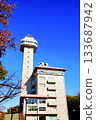 Skyward Asahi on a clear day: The observation tower stands out against the blue sky Skyward Asahi on a clear day: The observation tower stands out against the blue sky 133687942