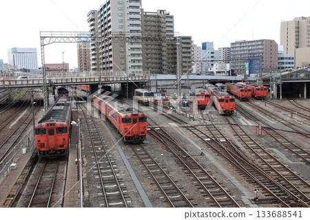 Diesel train section in Okayama city 133688541