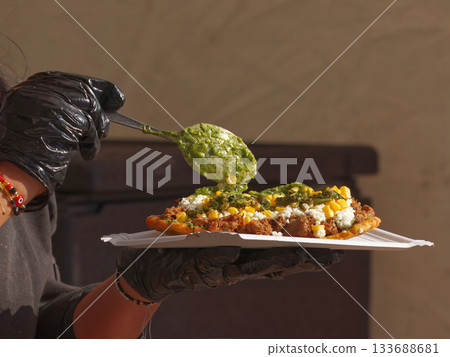 Chef serving street food at Karlin food festival Chef serving street food at Karlin food festival 133688681