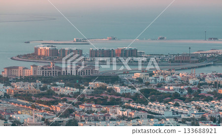 Aerial view of Dubai man made Daria Island, Dubai, United Arab Emirates Aerial view of Dubai man made Daria Island, Dubai, United Arab Emirates 133688921