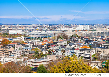 東京郊區住宅區的秋景 133689135