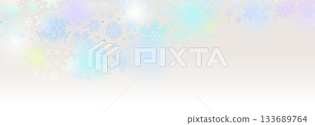 Fantastic winter background illustration: Snowflake illumination 133689764