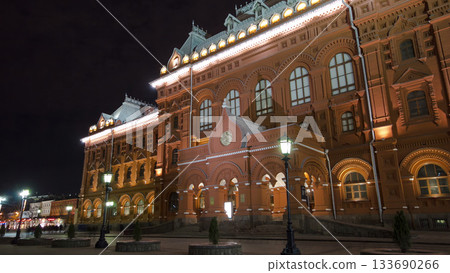 Museum of the Patriotic War of 1812 at the Red Square of Russia in Moscow timelapse hyperlapse 133690266