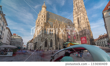 St. Stephen's Cathedral timelapse hyperlapse, the mother church of Roman Catholic Archdiocese of Vienna, Austria St. Stephen's Cathedral timelapse hyperlapse, the mother church of Roman Catholic Archdiocese of Vienna, Austria 133690409