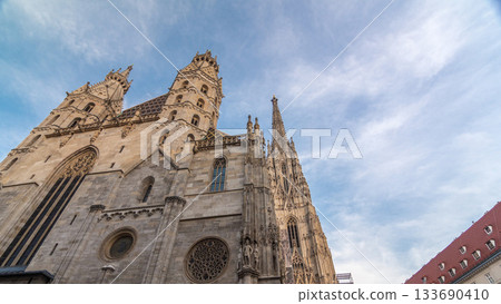 St. Stephen's Cathedral timelapse hyperlapse, the mother church of Roman Catholic Archdiocese of Vienna, Austria St. Stephen's Cathedral timelapse hyperlapse, the mother church of Roman Catholic Archdiocese of Vienna, Austria 133690410