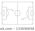 Minimalist Dotted Line Football Soccer Field Strategy Board Design. Minimalist Dotted Line Football Soccer Field Strategy Board Design. 133690698