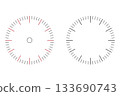 Blank Clock Face or Speedometer Dial Scale Set Template. Blank Clock Face or Speedometer Dial Scale Set Template. 133690743