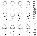 Dotted Line Circular and Triangular Arrows Icon Set Refresh Recycle Process. Dotted Line Circular and Triangular Arrows Icon Set Refresh Recycle Process. 133690785