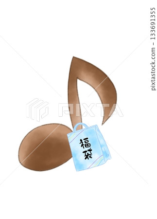 Musical note with lucky bag Musical note with lucky bag 133691355