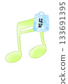 Musical note with lucky bag 133691395