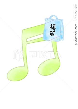 Musical note with lucky bag 133691395