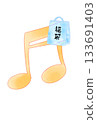 Musical note with lucky bag 133691403
