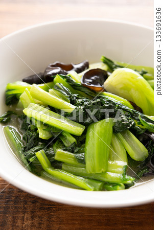 美味的中國菜，清炒小白菜和木耳 133691636