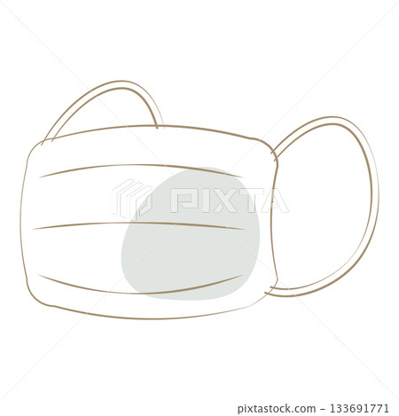 白色褶皺口罩示意圖 133691771
