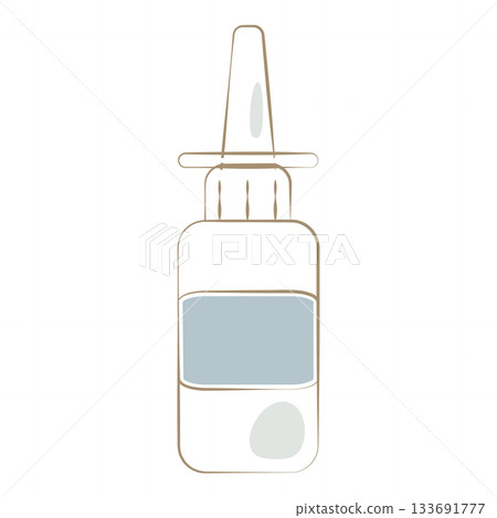 Illustration of a nasal spray bottle with a nozzle Illustration of a nasal spray bottle with a nozzle 133691777