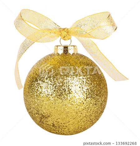 glitter Christmas ornaments isolated on white background glitter Christmas ornaments isolated on white background 133692268