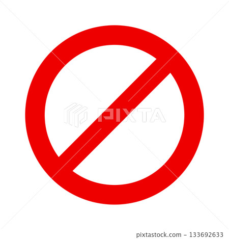 Prohibited mark icon material red warning 133692633