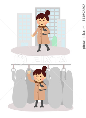 Woman commuting 133692802