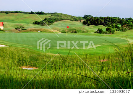 Golf Course Lush Greens in Luzhu Taoyuan Taiwan. 133693057