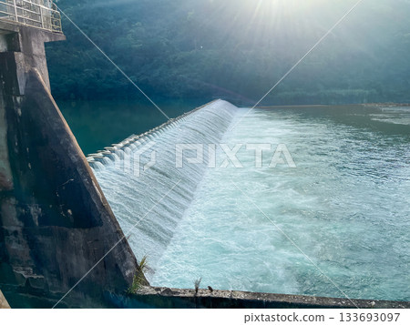 Zhihtan Weir Dam Spillway at Dawn, Xindian, New Taipei City 133693097