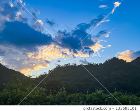 Dawn over Wulai Mountains New Taipei City Taiwan. Dawn over Wulai Mountains New Taipei City Taiwan. 133693101