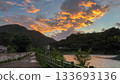 Dawn Sky over Wulai Mountains New Taipei City. 133693136