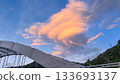 Lenticular Cloud Over Wulai Bridge in New Taipei City Taiwan at Sunrise. 133693137