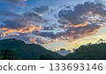 Fiery Sunrise Clouds over Wulai New Taipei City Taiwan. 133693146