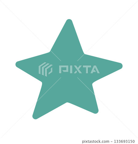 Simple five pointed star shape in dark teal turquoise color. Flat style vector illustration. Simple five pointed star shape in dark teal turquoise color. Flat style vector illustration. 133693150