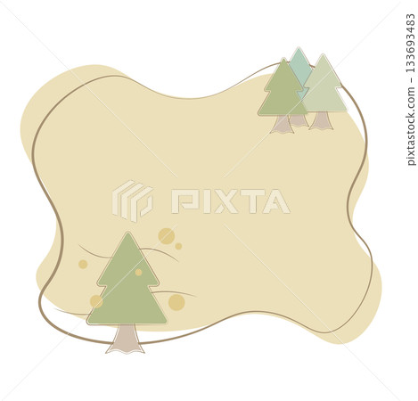 花粉飄落的雪松樹框插圖 133693483