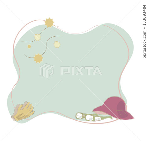 Frame illustration of items to prevent hay fever when going out 133693484