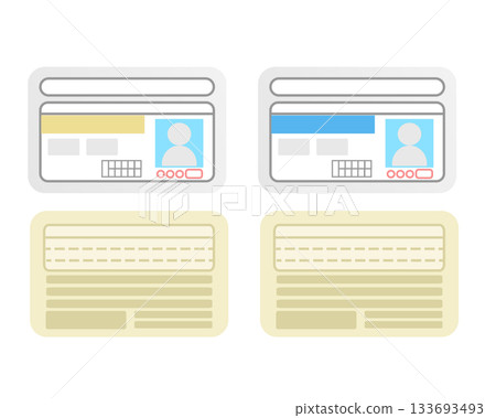 Illustration of the front and back of a driver's license 133693493