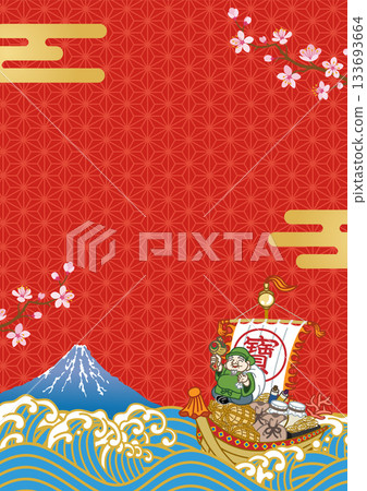 寶船設計模板，垂直版構圖，留白 133693664