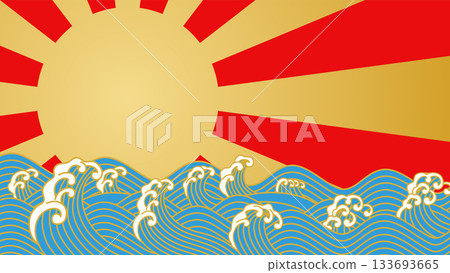 Rough waves and first sunrise background material 133693665