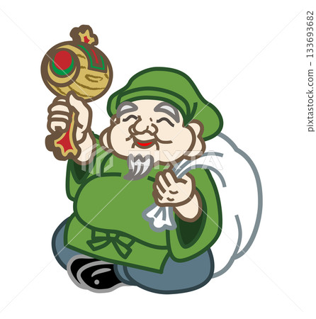 Daikokuten holding a magic mallet clip art Daikokuten holding a magic mallet clip art 133693682