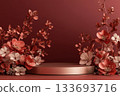 abstract background with flowers 133693716