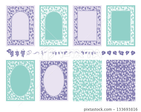 Grape pattern frame set 133693816