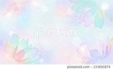 精美多彩的柔和色調花卉背景素材 133693874