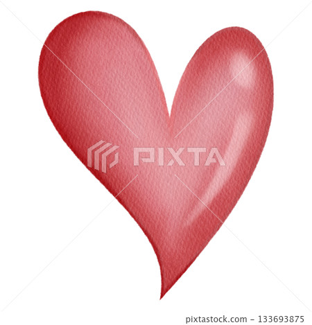 Red Watercolor Heart Symbol Illustration 133693875