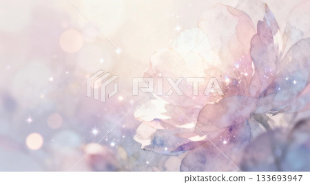 水彩風格夢幻花卉插畫背景素材 133693947