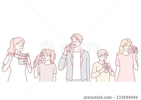 people record joyful family gatherings, various ages capturing memories through smartphones today, different generations documenting special moments with digital devices now 133694049