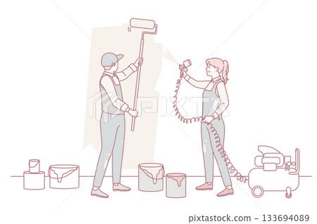 Designer paint walls involved in renovation 133694089