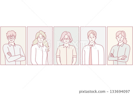 Portraits of diverse employees posing 133694097